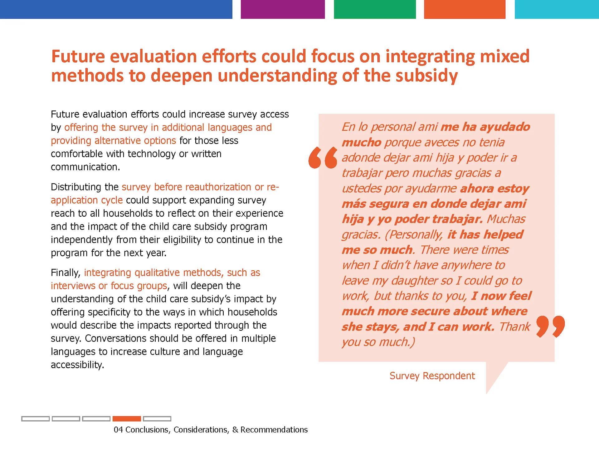 Best Starts For Kids' Child Care Subsidy Program Family Survey