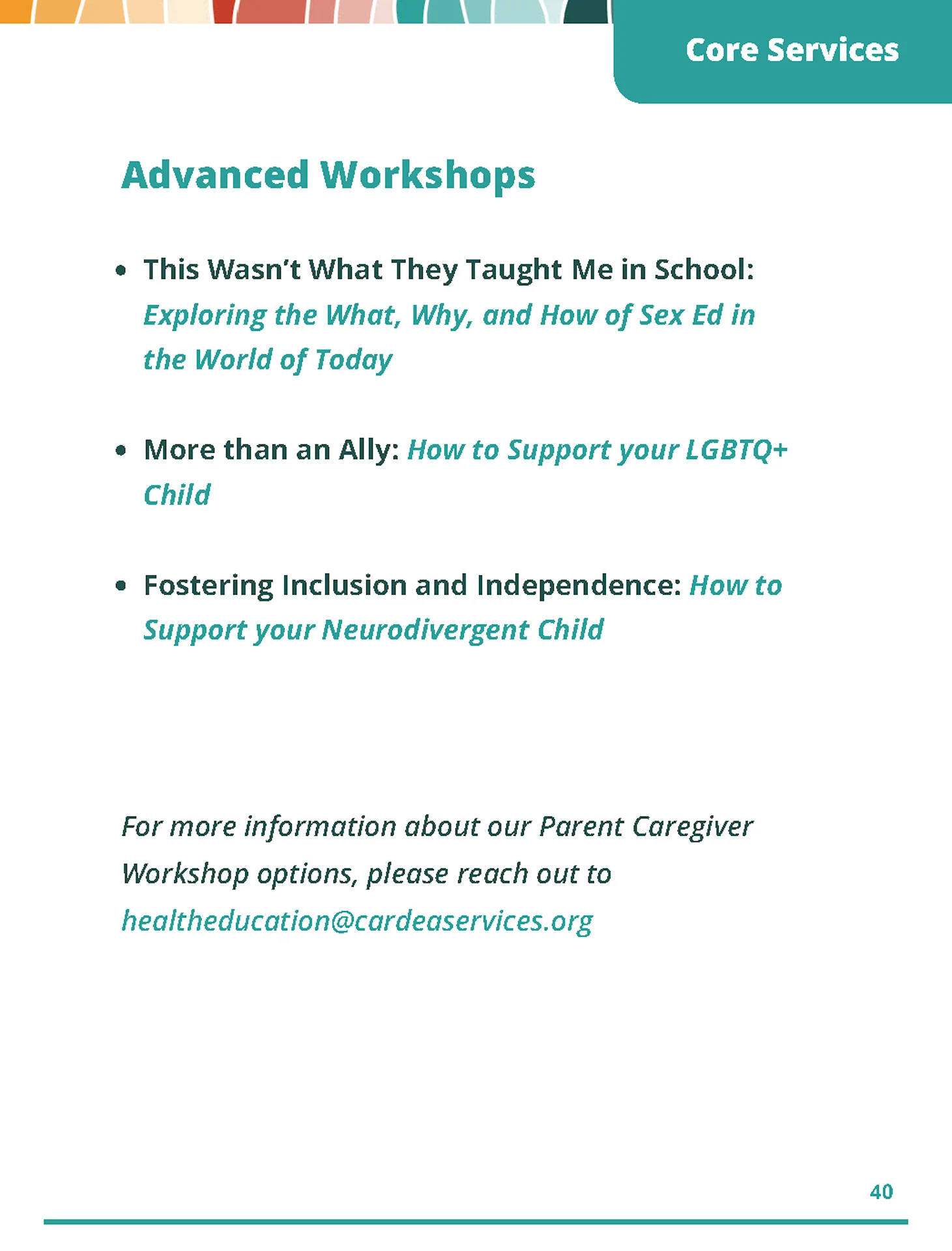 Catalog Of Sexual Health Education Services