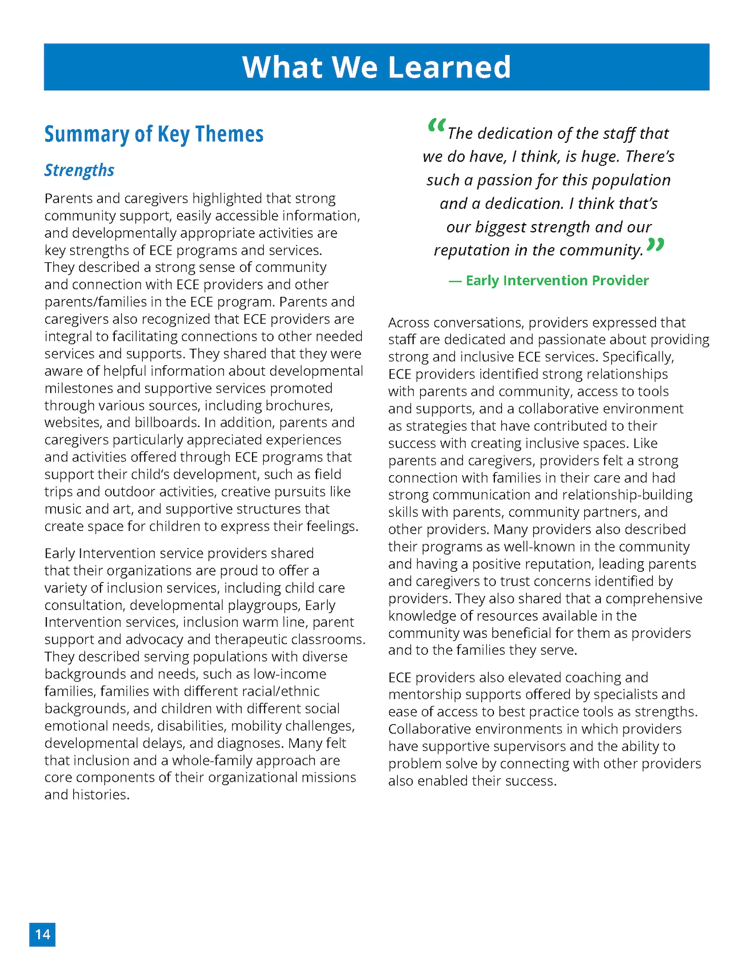 First Contra Costa Inclusive ECE Report