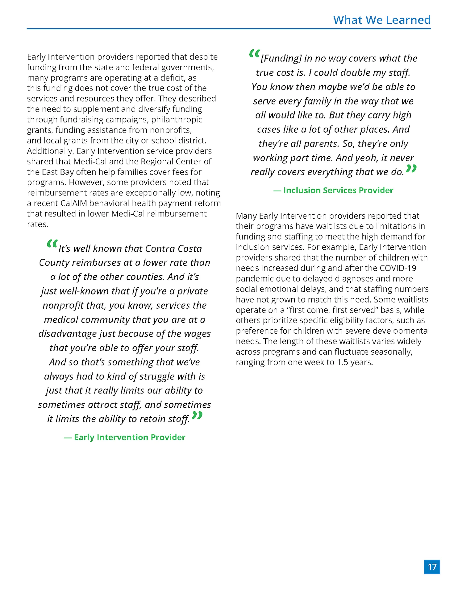 First Contra Costa Inclusive ECE Report