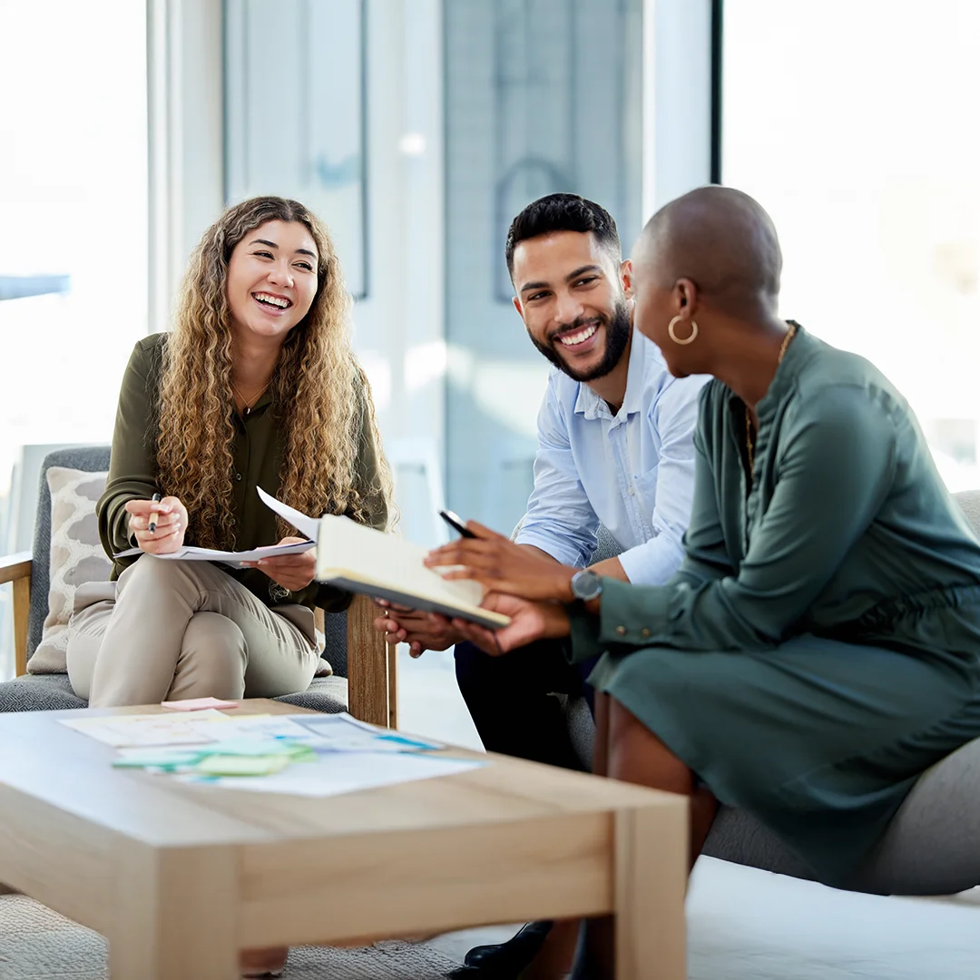 Collaborative Team Discussion In A Bright Modern Office