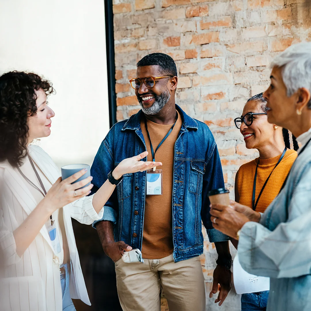 Colleagues Connecting During A Casual Networking Break