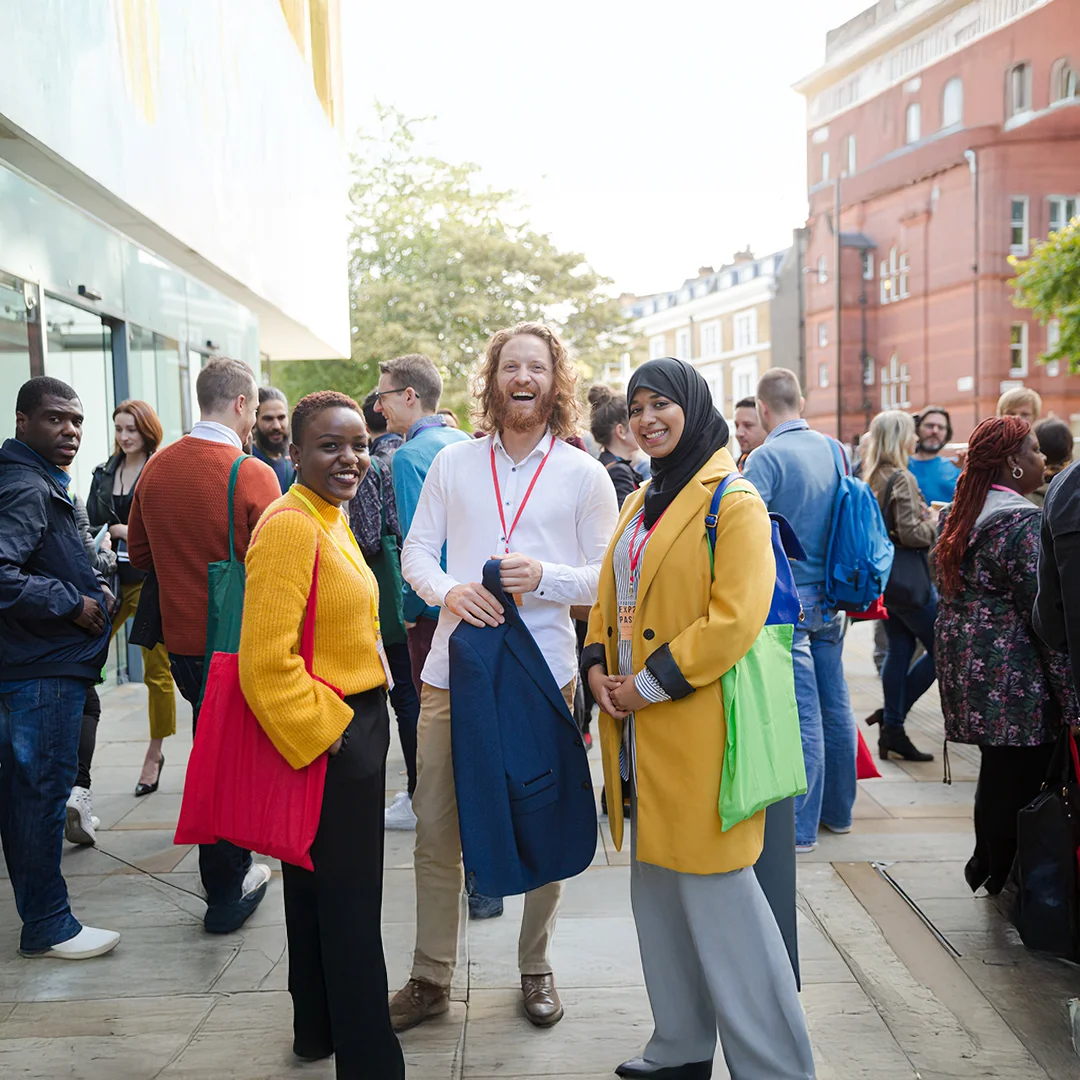 Diverse Professionals Networking At Outdoor Event