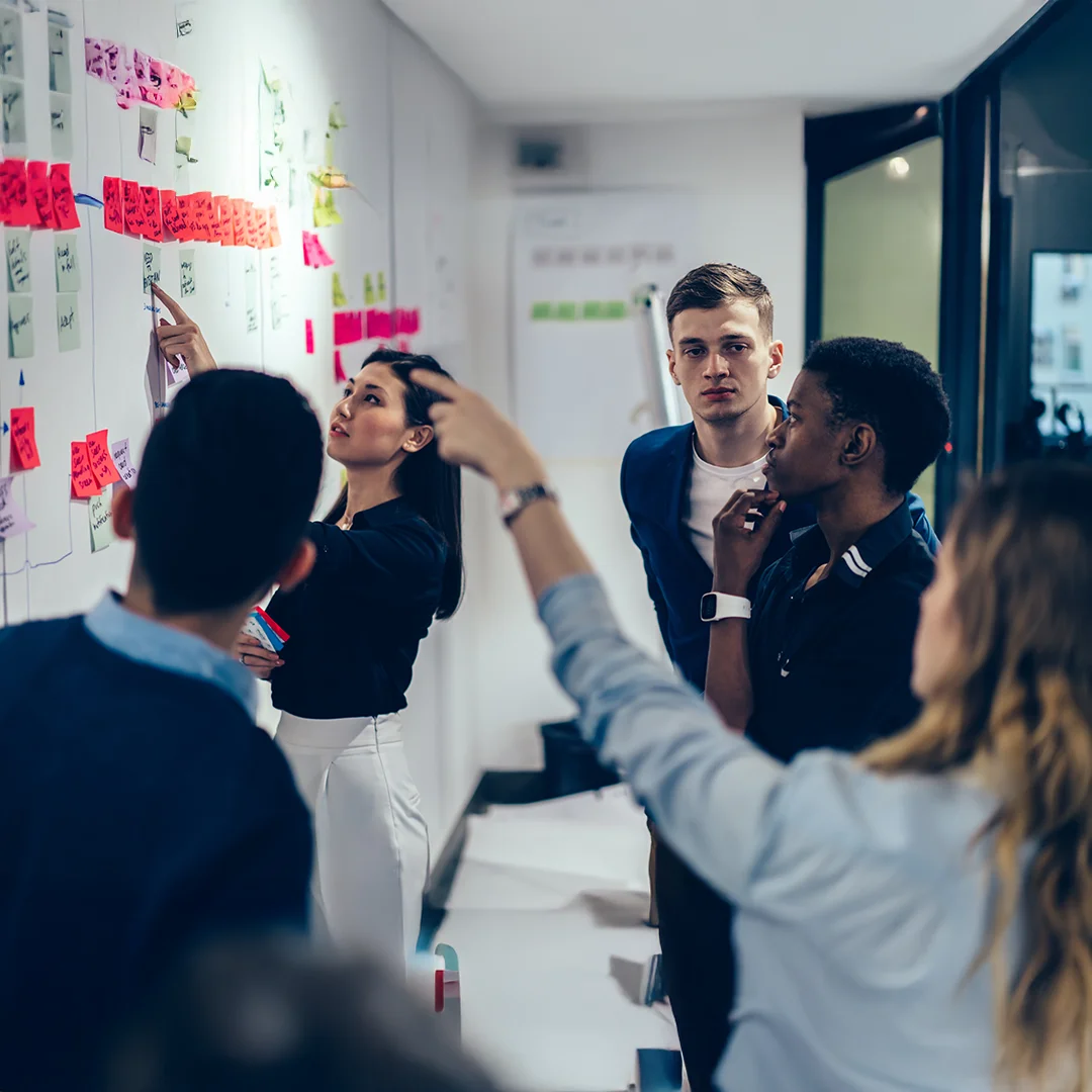 Team Collaborating During Strategic Planning Session