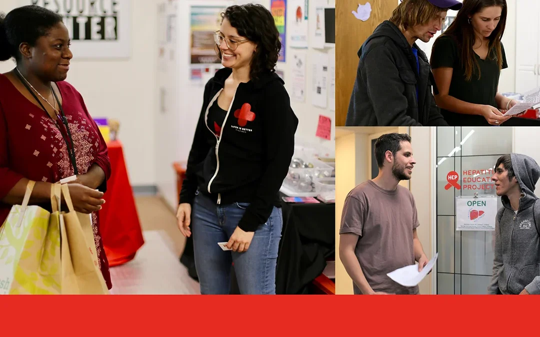 Cover of a hepatitis C medical case management toolkit showing healthcare staff interacting with patients in a clinic setting